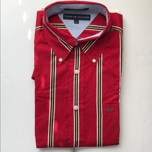 Tommy Hilfiger NEW Red Striped Full Sleeves Shirt